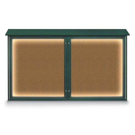United Visual Products Single Door Indoor Enclosed Easy Tack Bo UV300EZ-GREEN-BLACK